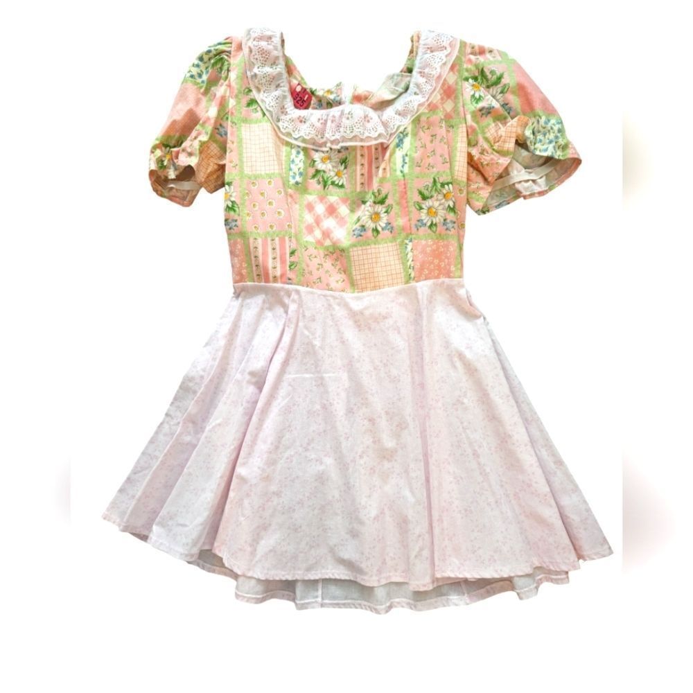 Girls vintage handmade flower print dress